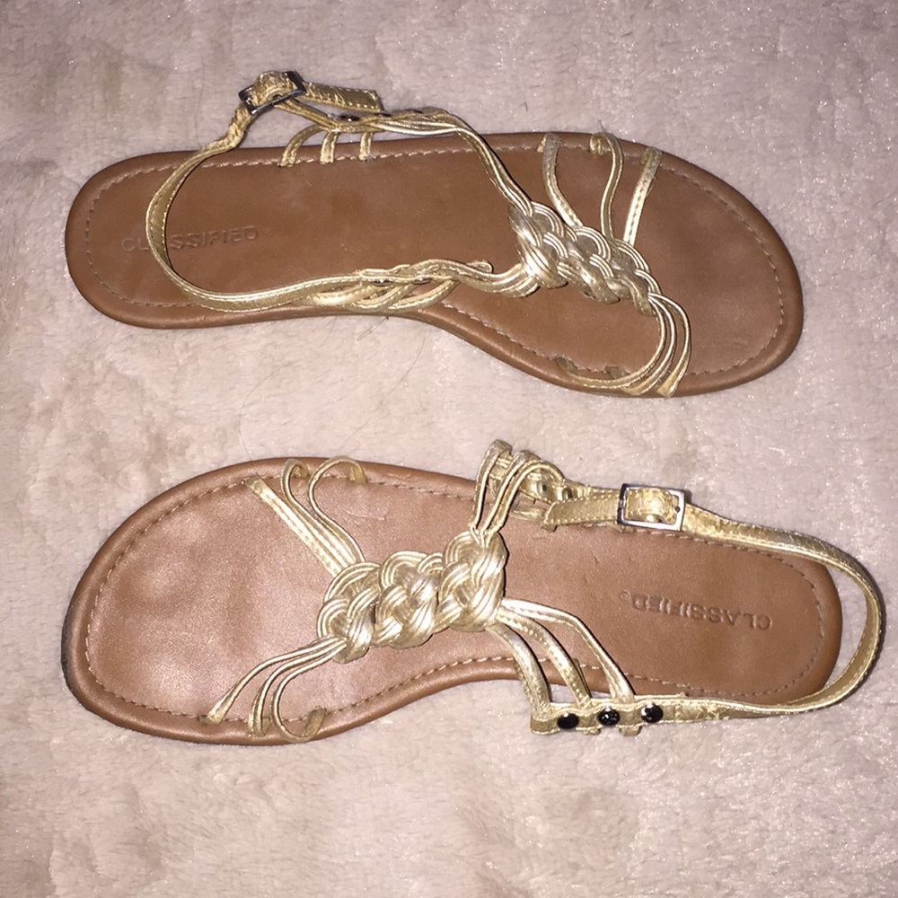 Gold design sandals